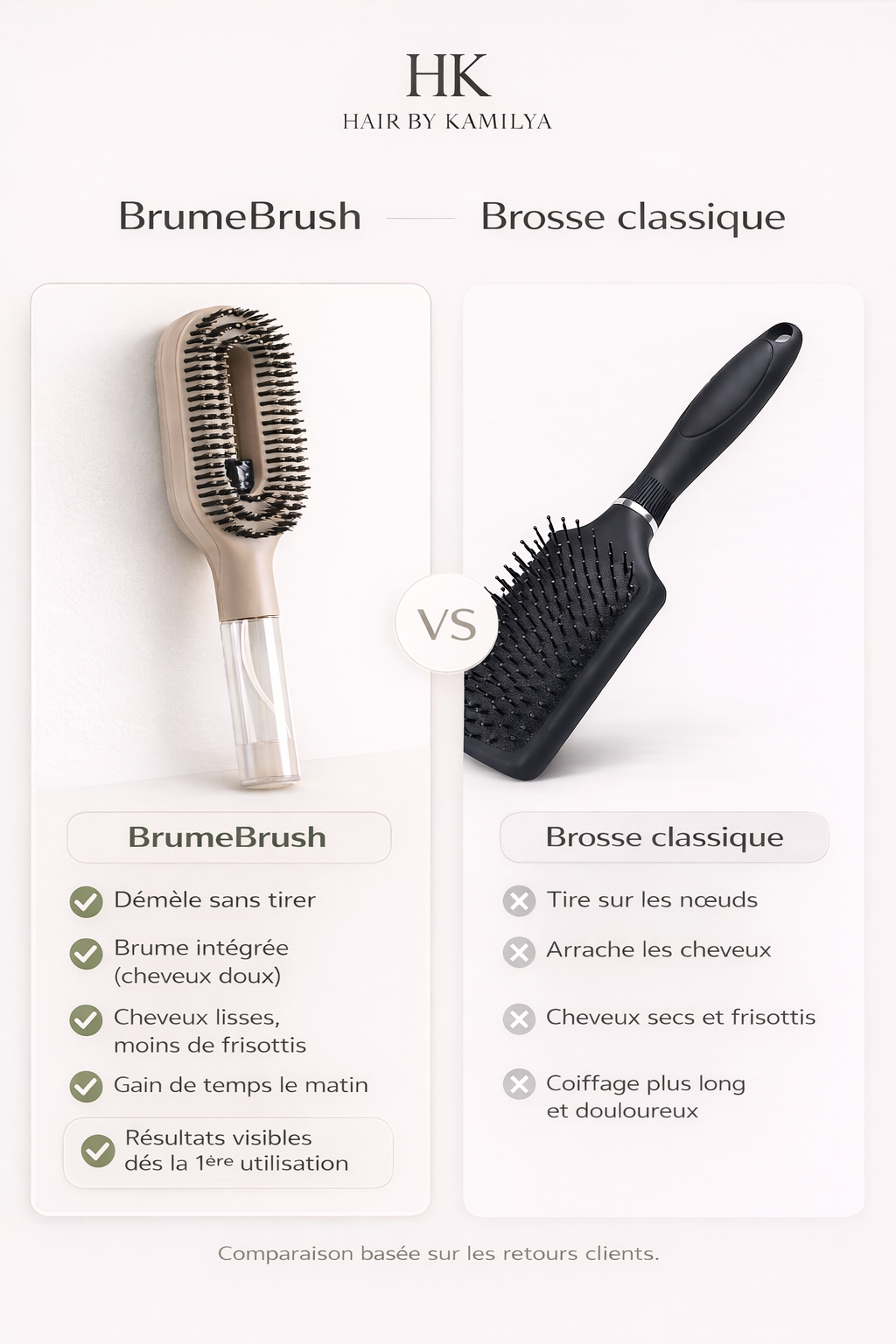 BrumeBrush™ 2-en-1 Fini les nœuds. Sans douleur.